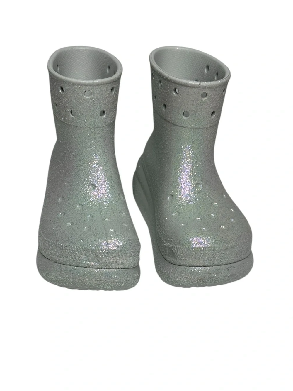 NEW Crocs Unisex Crush Glitter Boots in Atmosphere Colorway W7, M5